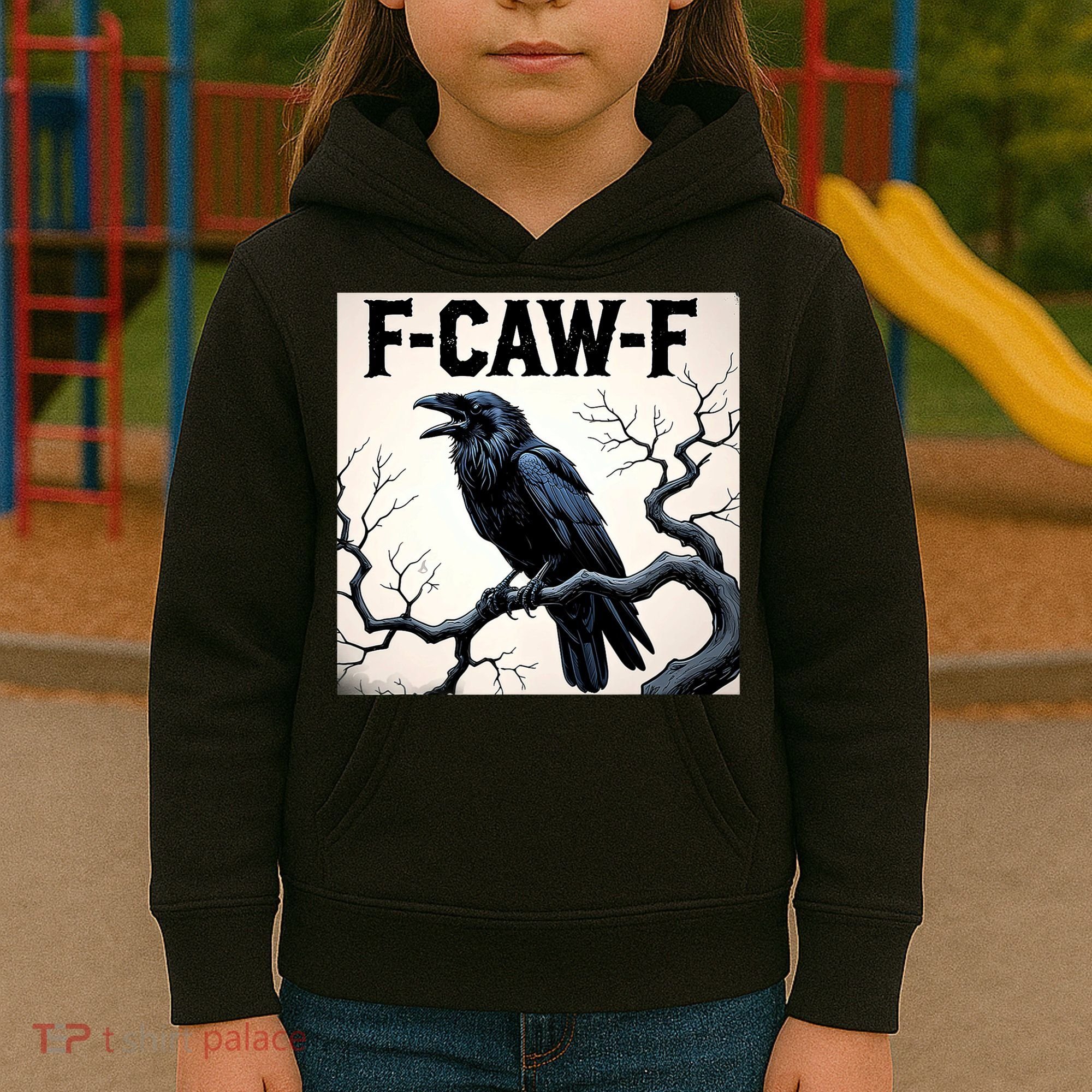 Funny F-Caw-F Crow Kids Hoodie