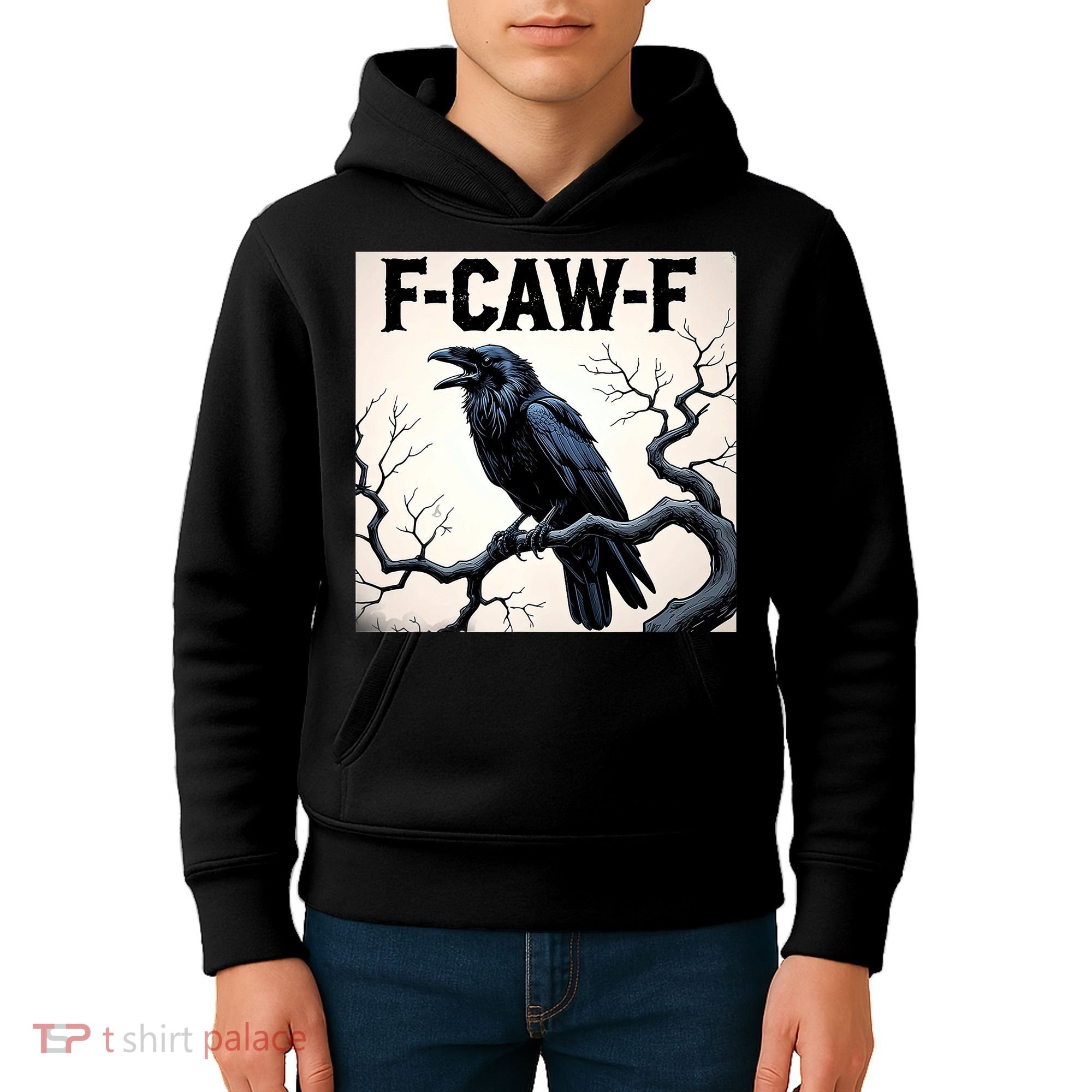 Funny F-Caw-F Crow Kids Hoodie
