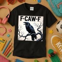 Funny F-Caw-F Crow Kids T-Shirt thumb 3