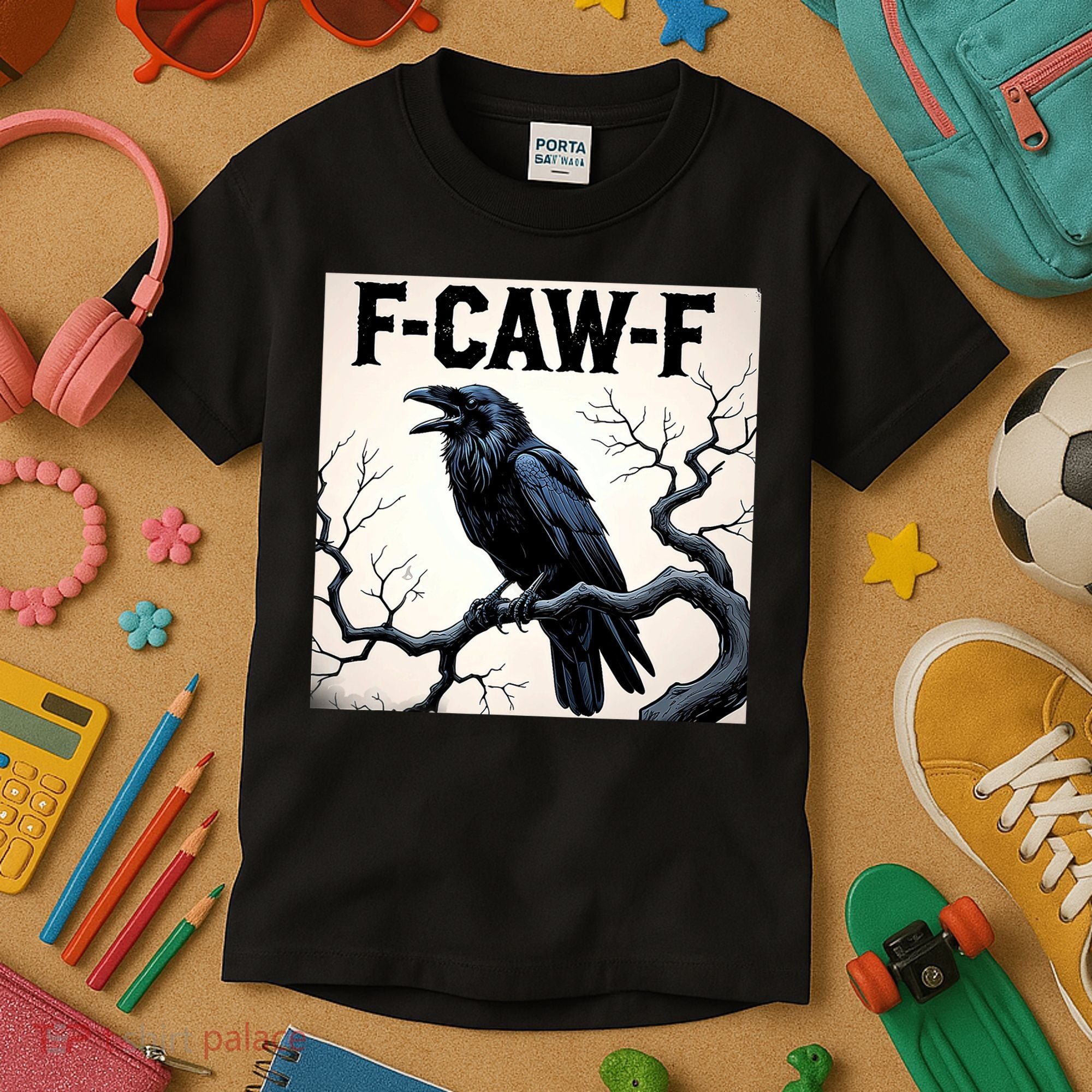 Funny F-Caw-F Crow Kids T-Shirt