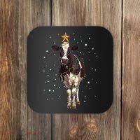 Funny Festive Christmas Lights Cow Coaster thumb 0