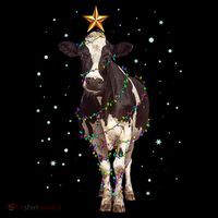 Funny Festive Christmas Lights Cow Toddler Hoodie thumb 2