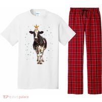 Funny Festive Christmas Lights Cow Pajama Set thumb 0