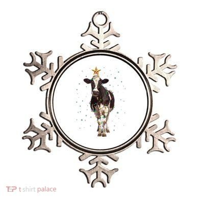 Funny Festive Christmas Lights Cow Ornament