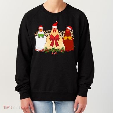 Funny Festive Christmas Chickens Women's Sweatshirt