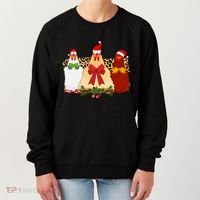 Funny Festive Christmas Chickens Women's Sweatshirt thumb 0