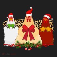 Funny Festive Christmas Chickens Women's Sweatshirt thumb 2