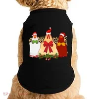 Funny Festive Christmas Chickens Doggie Tank thumb 0
