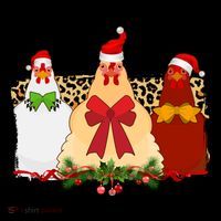 Funny Festive Christmas Chickens Doggie Tank thumb 4