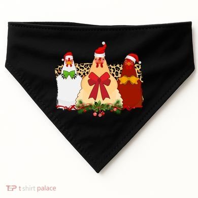 Funny Festive Christmas Chickens USA-Made Doggie Bandana