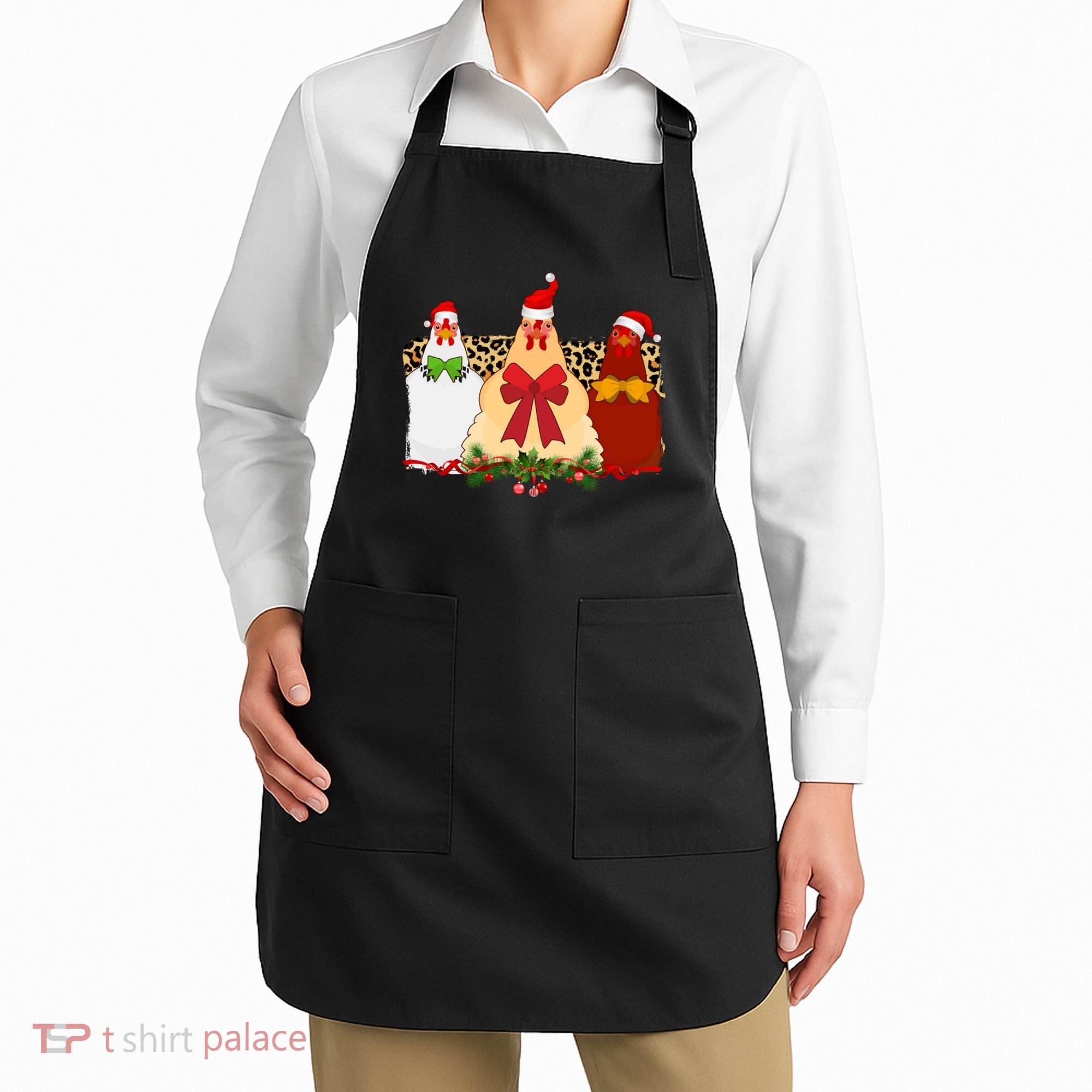 Funny Festive Christmas Chickens Apron