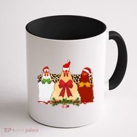 Funny Festive Christmas Chickens Coffee Mug thumb 1