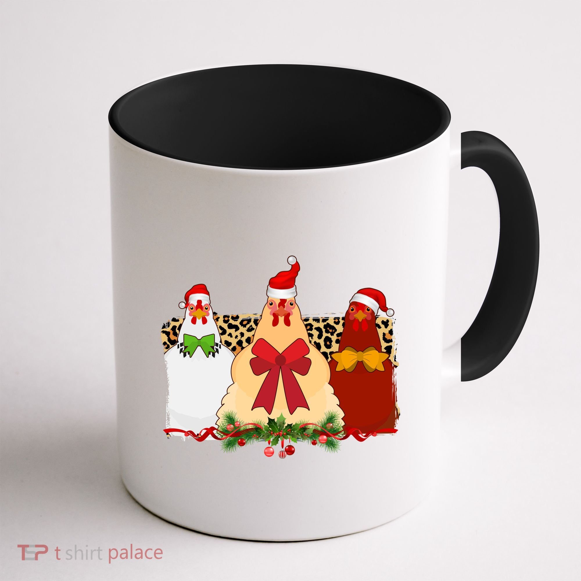 Funny Festive Christmas Chickens Coffee Mug