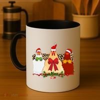 Funny Festive Christmas Chickens Coffee Mug thumb 4
