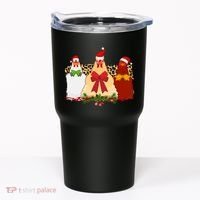 Funny Festive Christmas Chickens Tumbler thumb 0