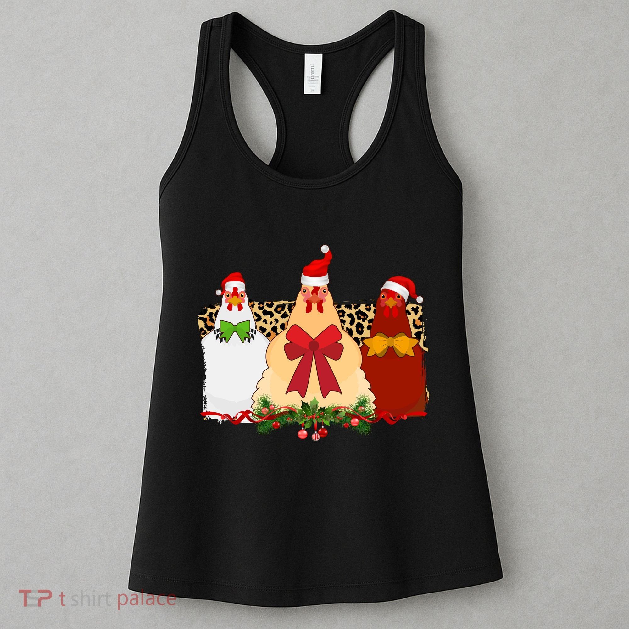 Funny Festive Christmas Chickens Women's Tank Top
