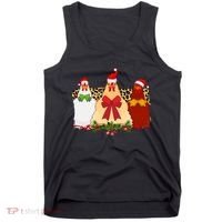 Funny Festive Christmas Chickens Tank Top thumb 0