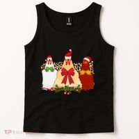 Funny Festive Christmas Chickens Tank Top thumb 2