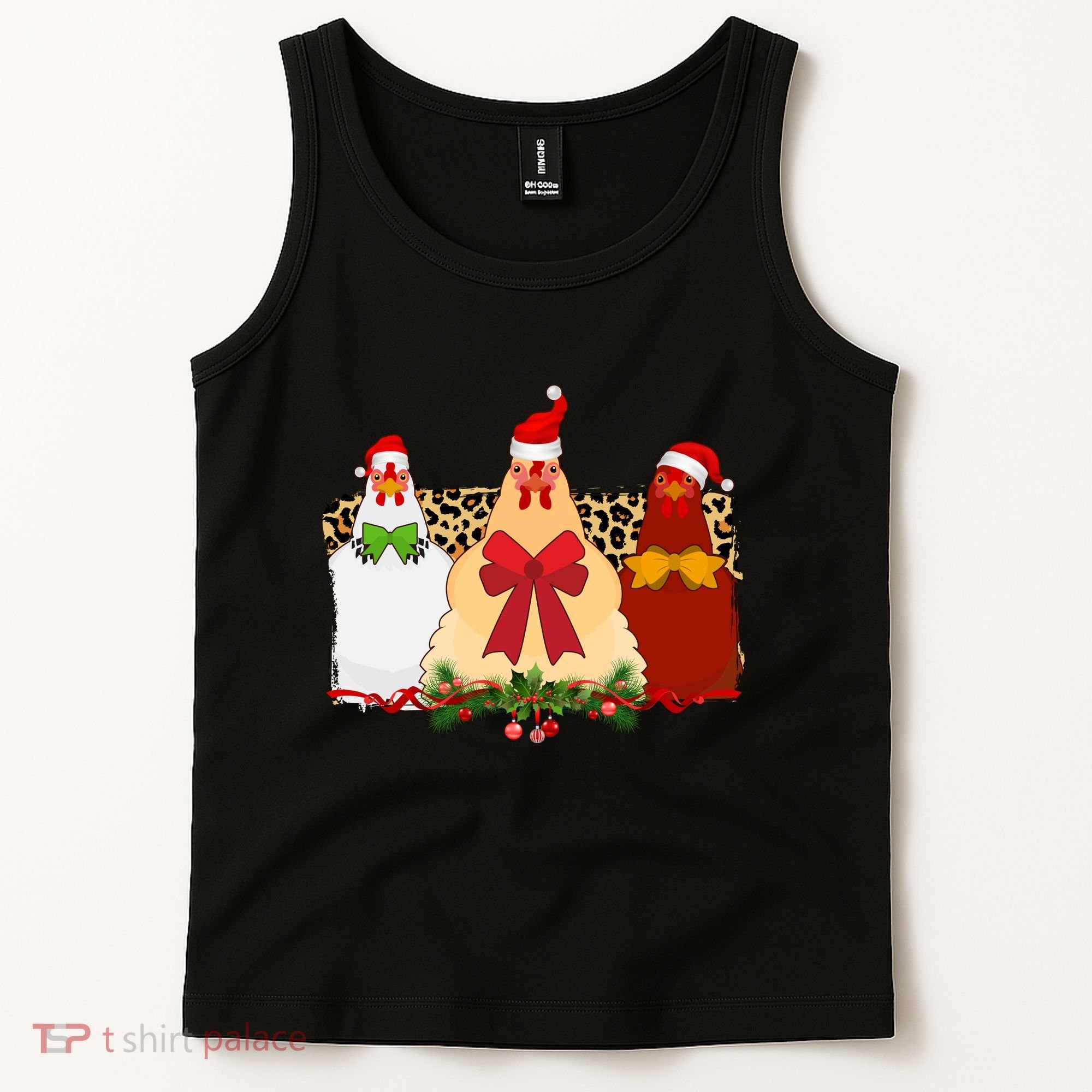 Funny Festive Christmas Chickens Tank Top