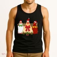 Funny Festive Christmas Chickens Tank Top thumb 3