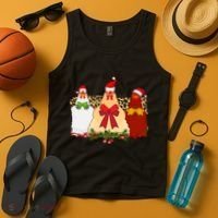 Funny Festive Christmas Chickens Tank Top thumb 4