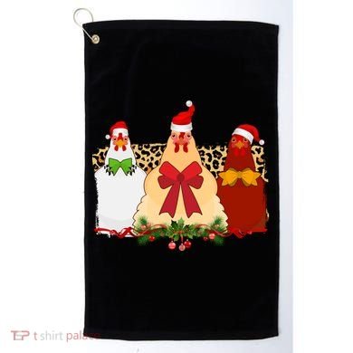 Funny Festive Christmas Chickens Golf Towel