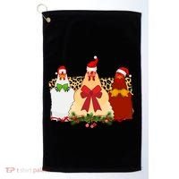 Funny Festive Christmas Chickens Golf Towel thumb 0