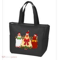 Funny Festive Christmas Chickens Tote Bag thumb 3