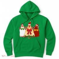 Funny Festive Christmas Chickens Hoodie thumb 0