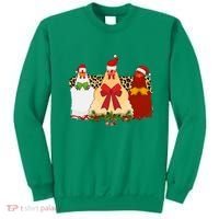 Funny Festive Christmas Chickens Sweatshirt thumb 0