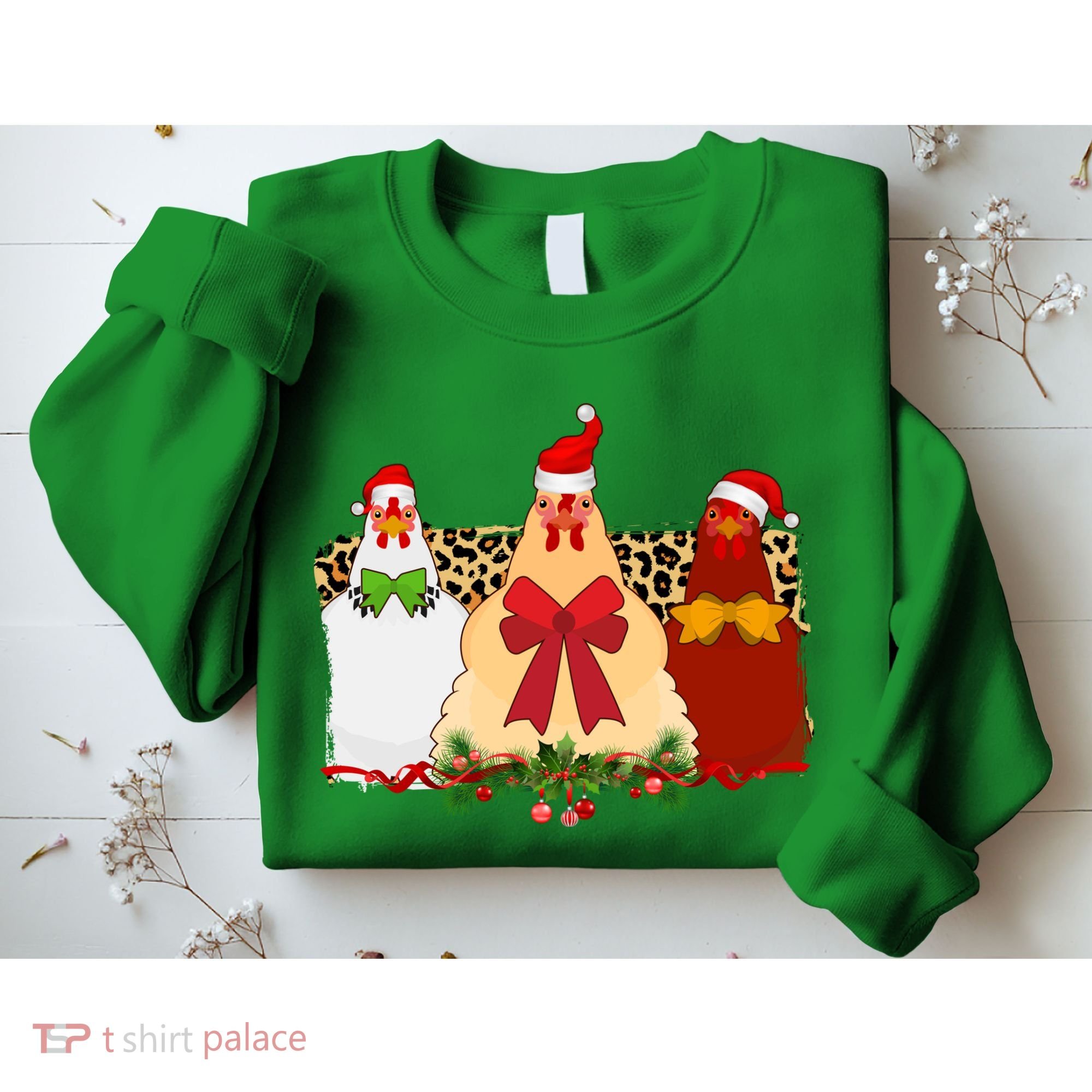 Funny Festive Christmas Chickens Sweatshirt