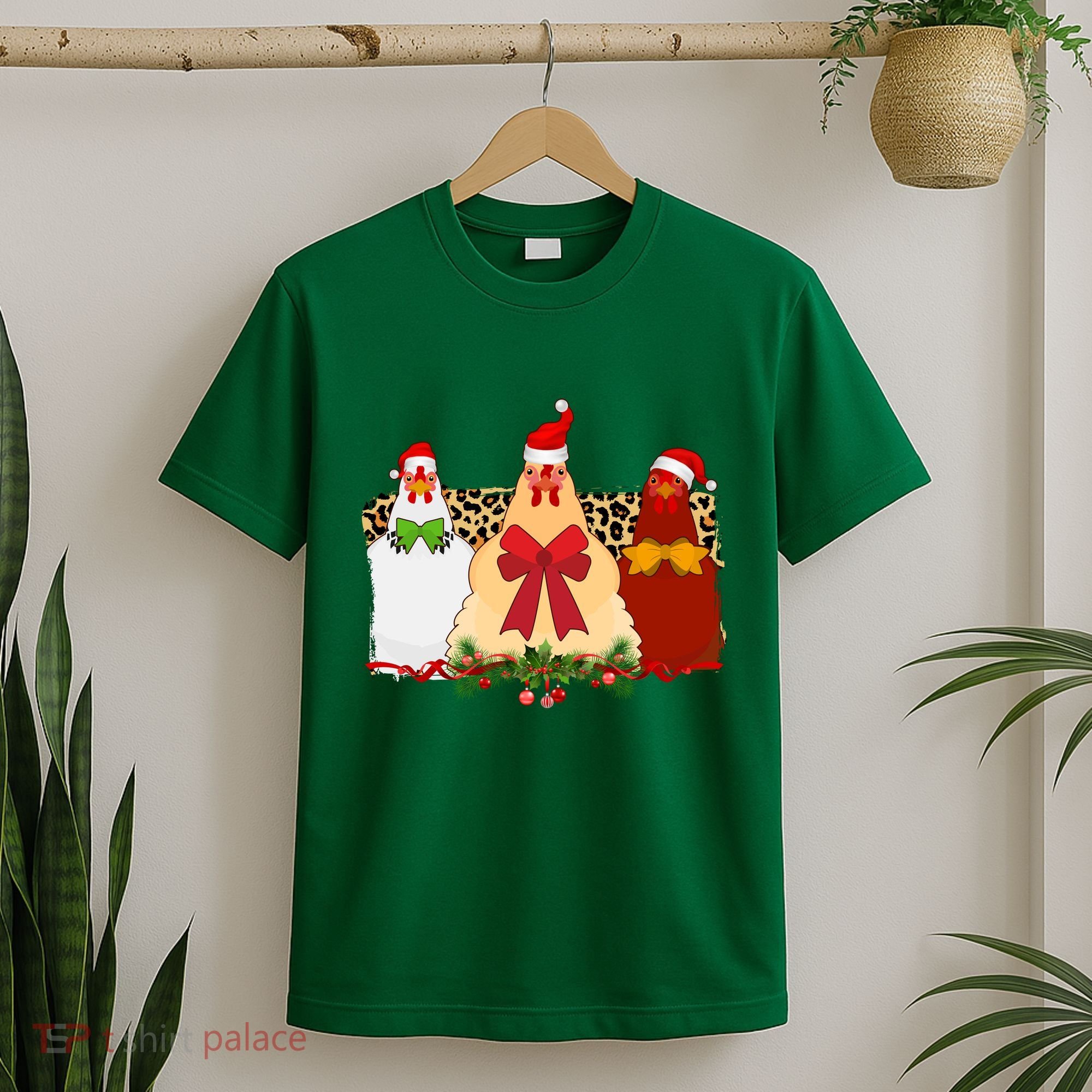 Funny Festive Christmas Chickens T-Shirt