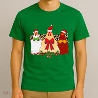 Funny Festive Christmas Chickens T-Shirt thumb 3