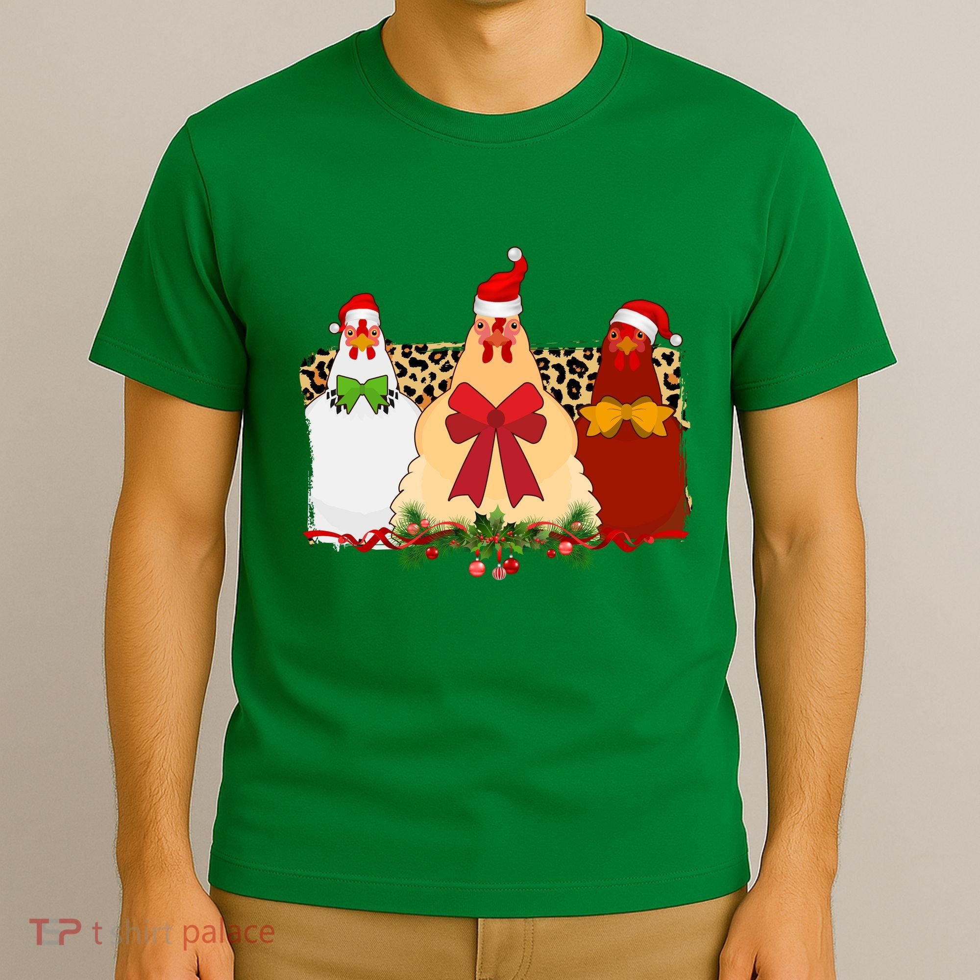 Funny Festive Christmas Chickens T-Shirt
