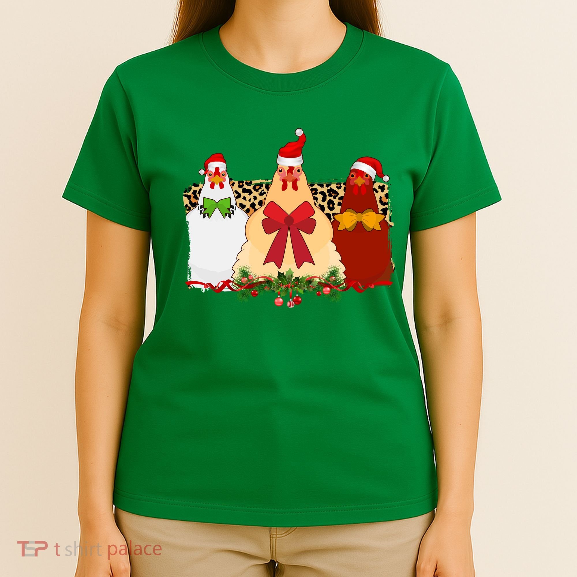 Funny Festive Christmas Chickens T-Shirt