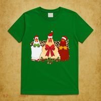 Funny Festive Christmas Chickens T-Shirt thumb 5