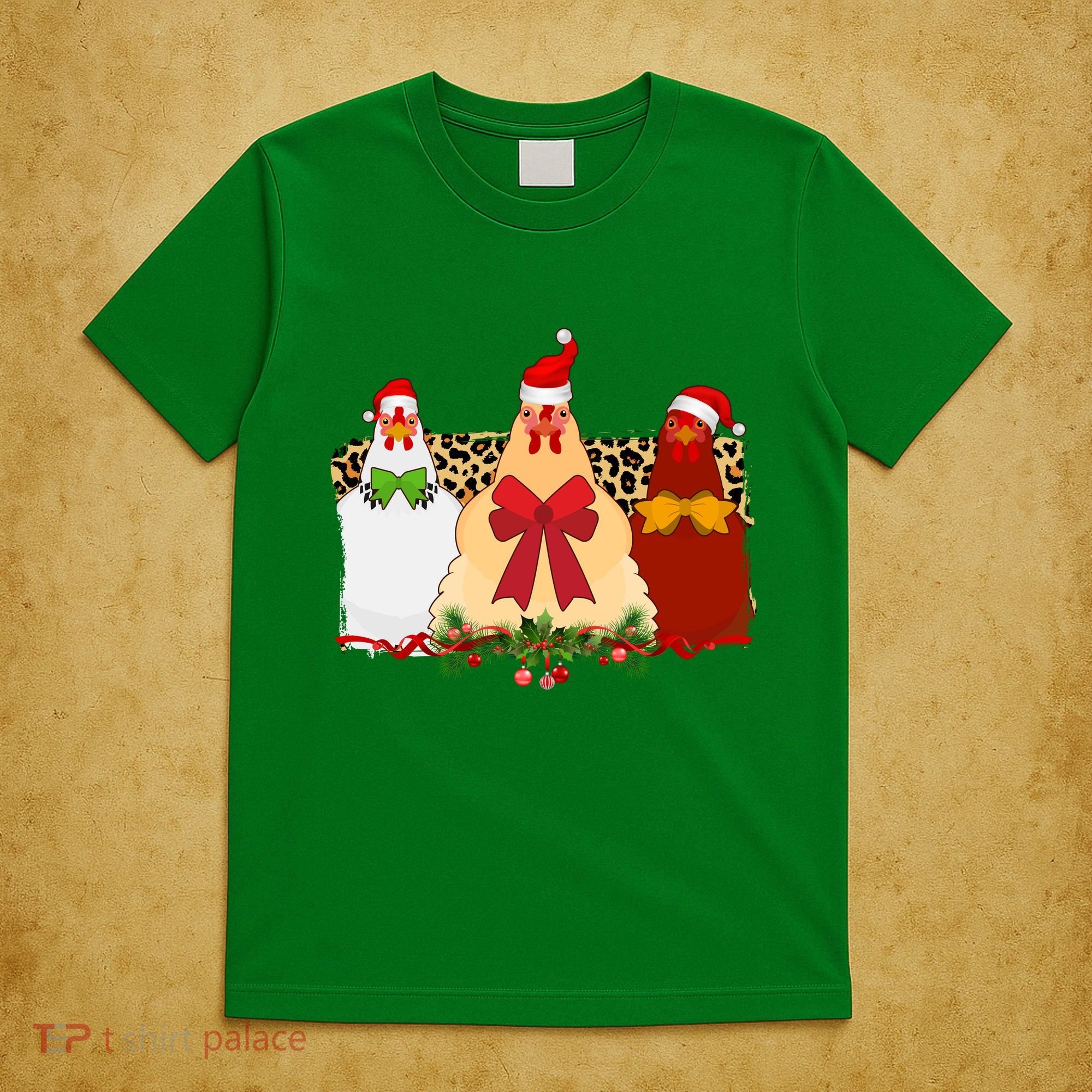 Funny Festive Christmas Chickens T-Shirt