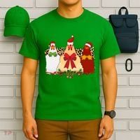 Funny Festive Christmas Chickens T-Shirt thumb 6