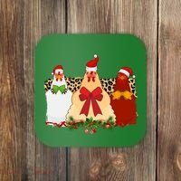 Funny Festive Christmas Chickens Coaster thumb 0
