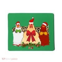 Funny Festive Christmas Chickens Mousepad thumb 0