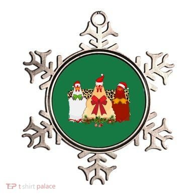 Funny Festive Christmas Chickens Ornament
