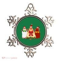 Funny Festive Christmas Chickens Ornament thumb 0