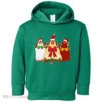 Funny Festive Christmas Chickens Toddler Hoodie thumb 0