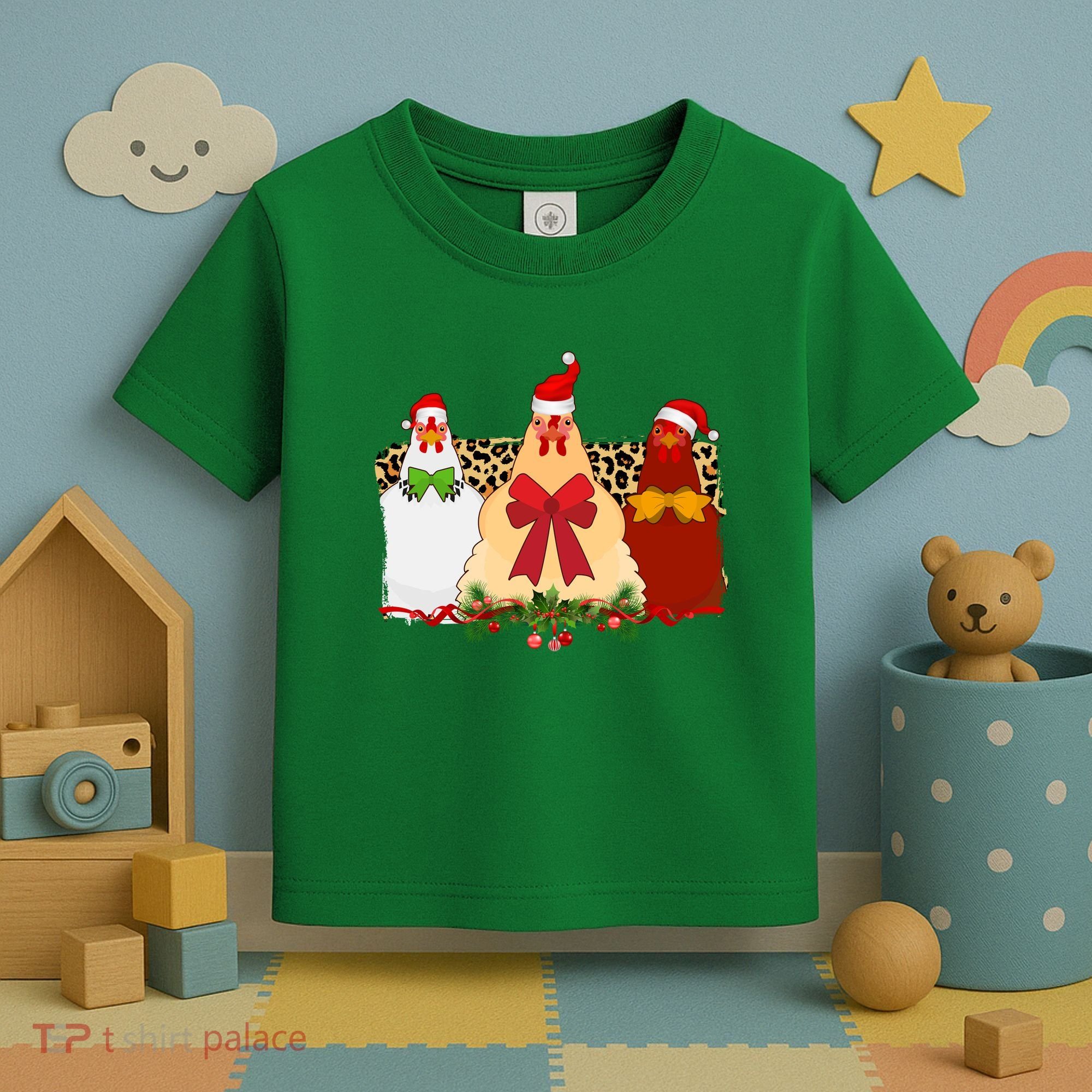 Funny Festive Christmas Chickens Toddler T-Shirt
