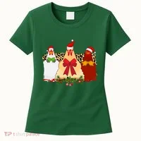 Funny Festive Christmas Chickens Women's T-Shirt thumb 0