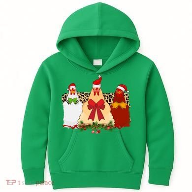 Funny Festive Christmas Chickens Kids Hoodie