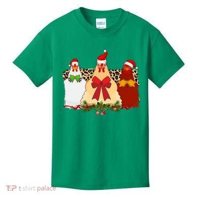 Funny Festive Christmas Chickens Kids T-Shirt
