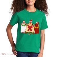 Funny Festive Christmas Chickens Kids T-Shirt thumb 2