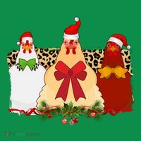Funny Festive Christmas Chickens Kids T-Shirt thumb 4