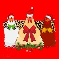 Funny Festive Christmas Chickens Santa Hat thumb 1